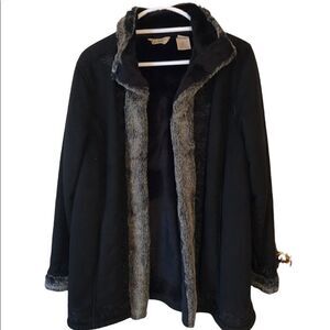 LLBean Faux Suede & Faux Fur Coat